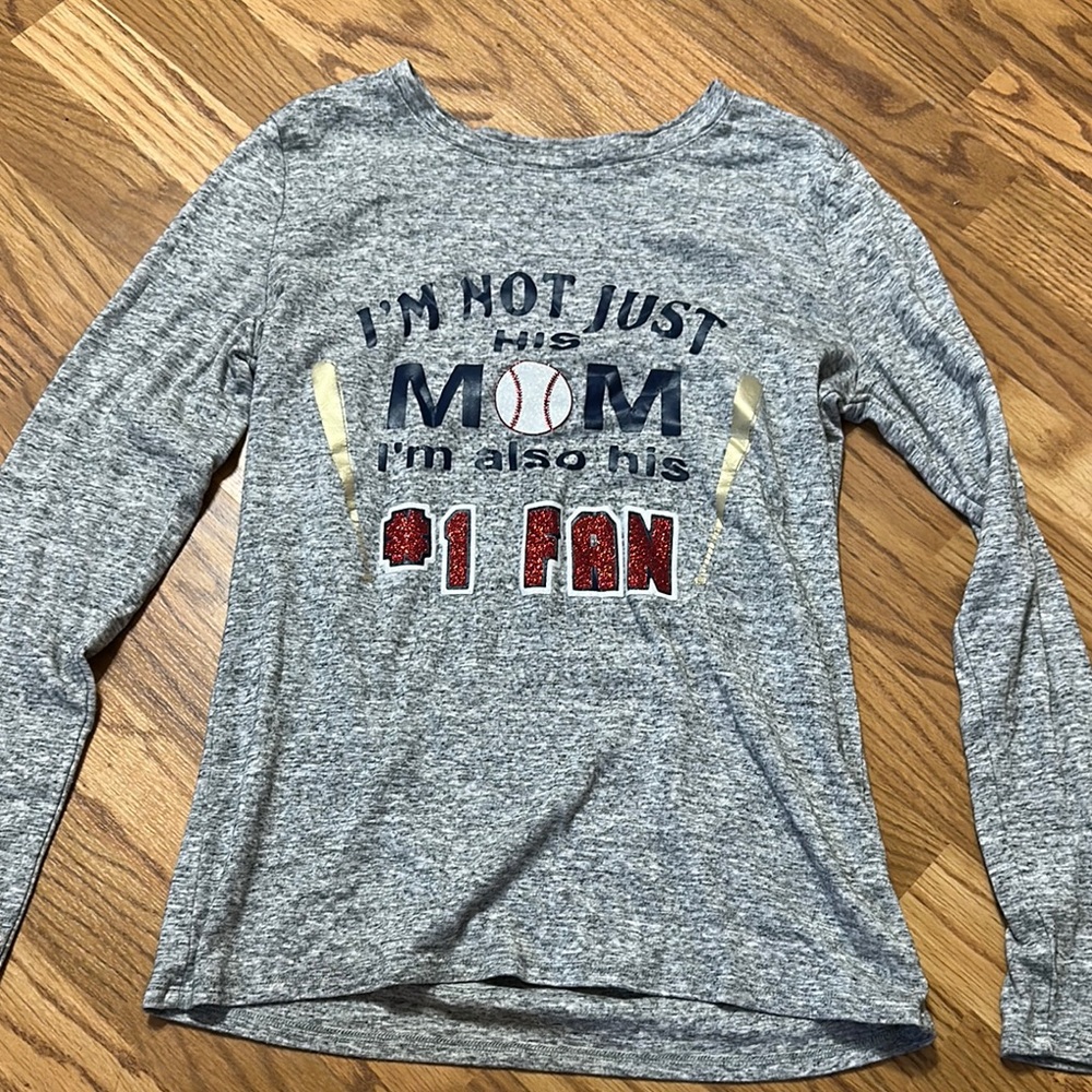 Target Gray Long Sleeve Tee “I’m not just his MOM I’m also his #1 fan”